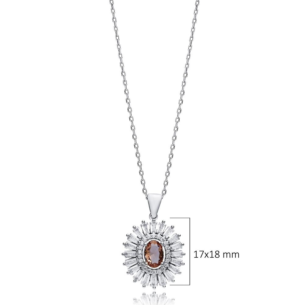 17x18 mm Oval Baguette Zultanite Necklace