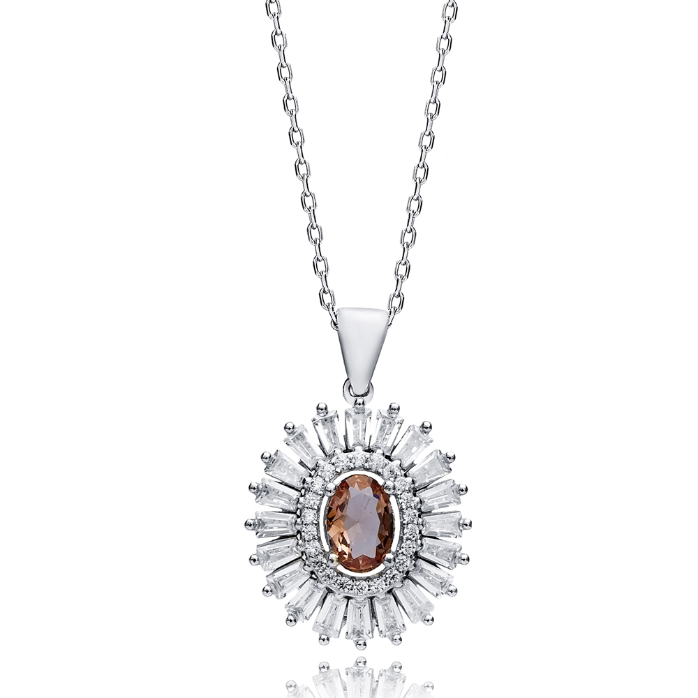17x18 mm Oval Baguette Zultanite Necklace
