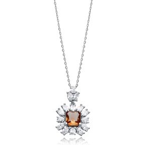 Dainty Stony Geometric CZ Zultanite Necklace