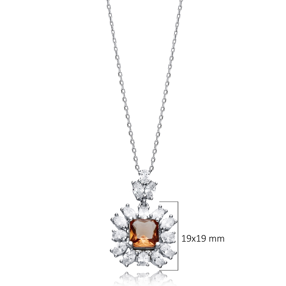 Dainty Stony Geometric CZ Zultanite Necklace