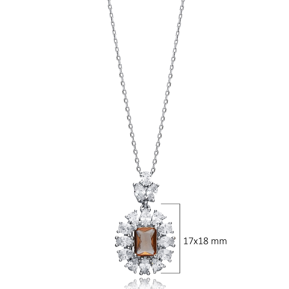 Baguette Stony Geometric CZ Zultanite Necklace