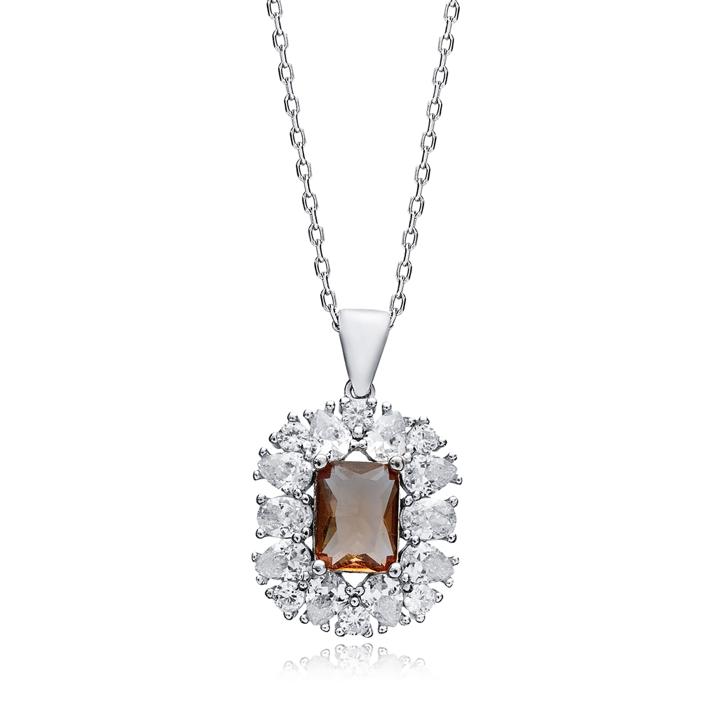 Baguette Design Stony Zultanite Necklace