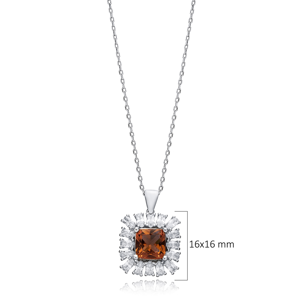 Square Design Stony Zultanite Necklace