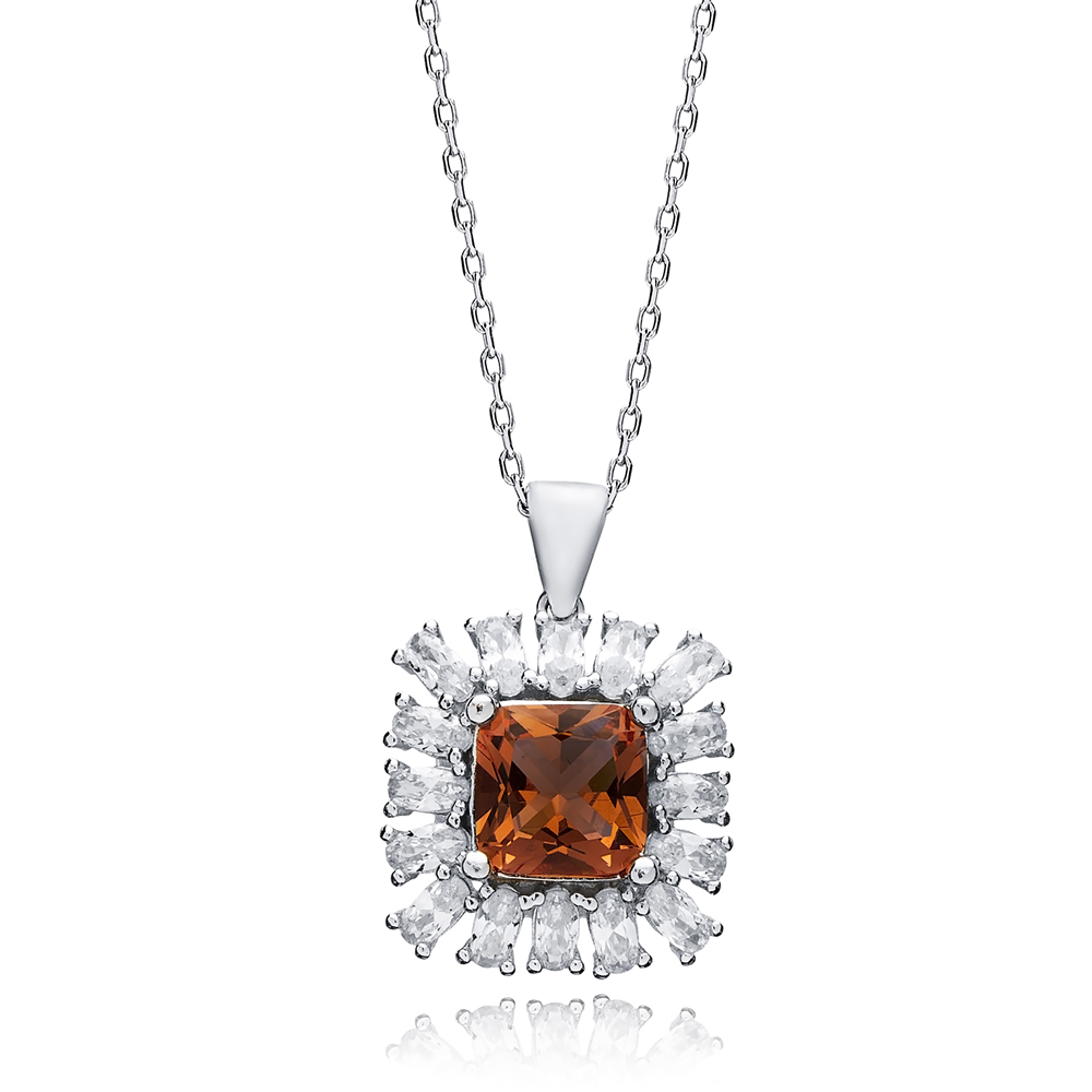 Square Design Stony Zultanite Necklace