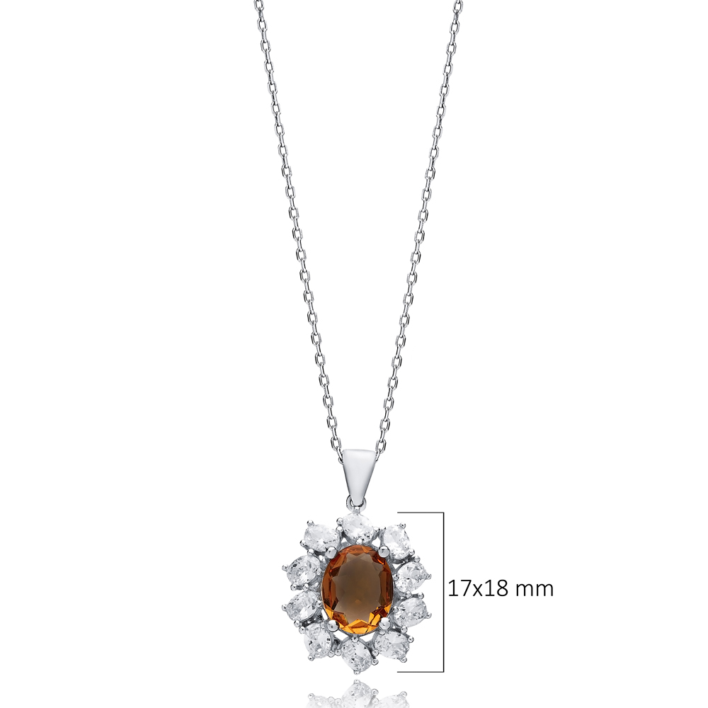 Oval Design Charm Stony Zultanite Necklace