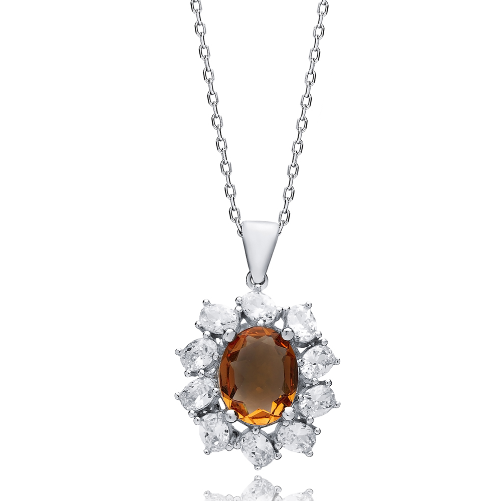 Oval Design Charm Stony Zultanite Necklace