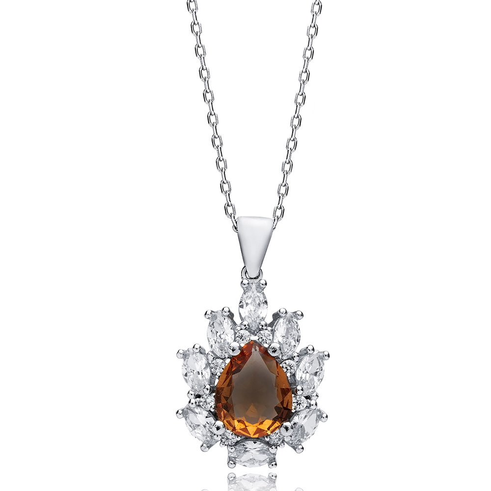Pear Design Charm Stony Zultanite Necklace