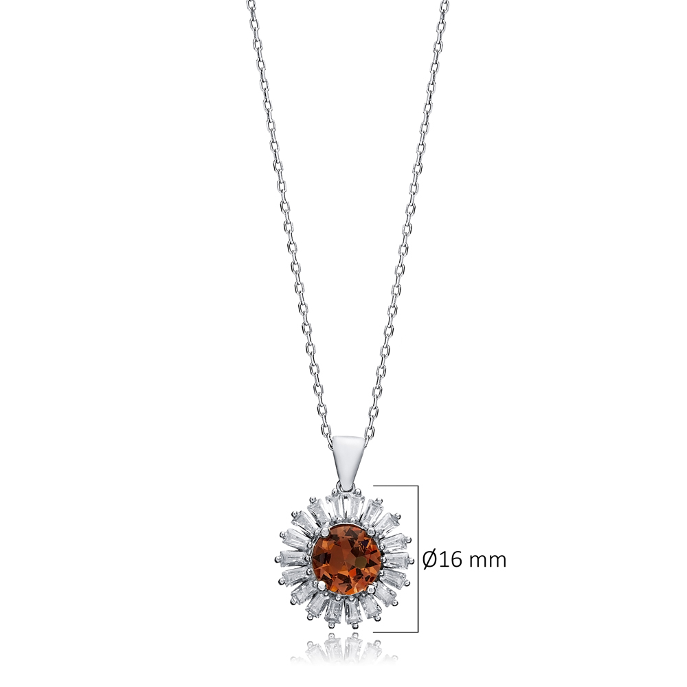 Ø16 mm Round Baguette Stony Zultanite Necklace