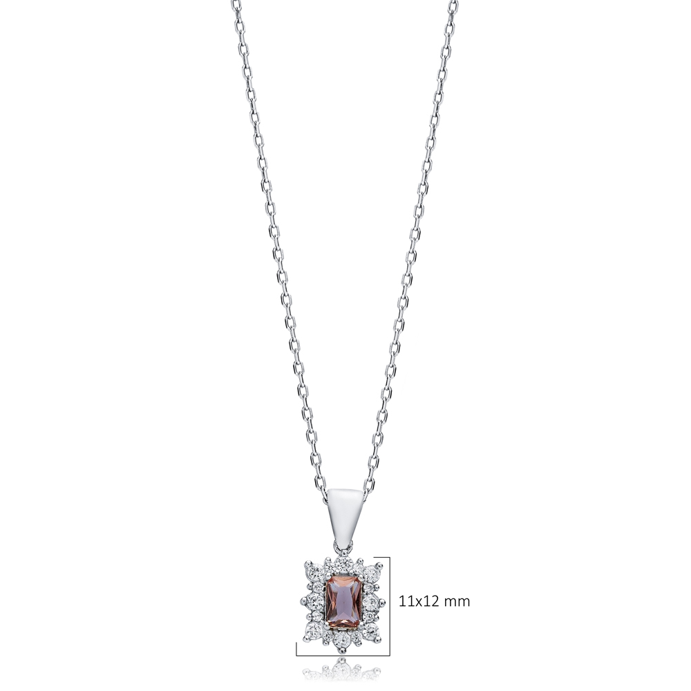 11x12 mm Baguette Design Zultanite Necklace