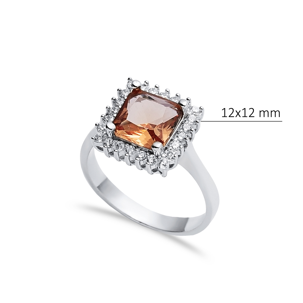 12x12 mm Square Cut Cluster Zultanite Ring