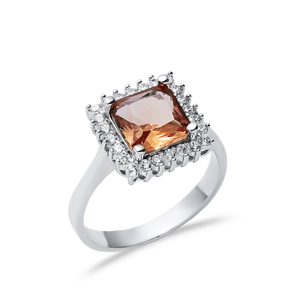 12x12 mm Square Cut Cluster Zultanite Ring