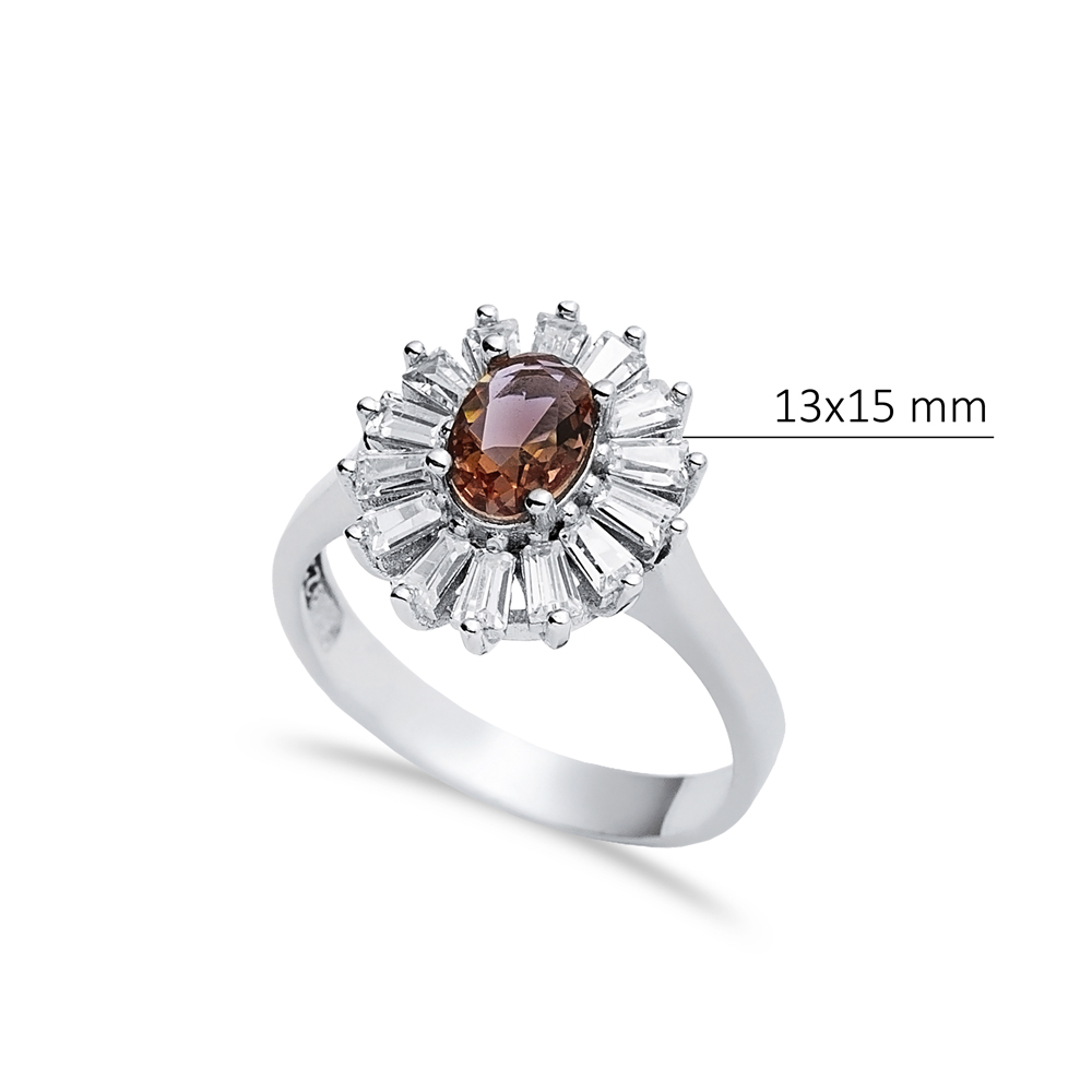 13x15 mm Oval Cut Cluster Zultanite Ring