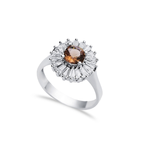 Ø14 mm Round Cut Cluster Zultanite Ring
