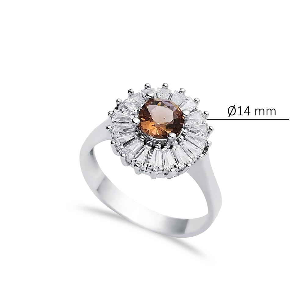 Ø14 mm Round Cut Cluster Zultanite Ring