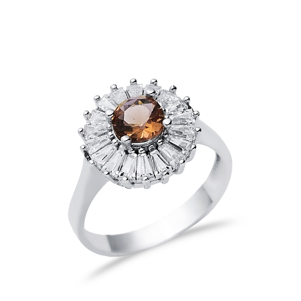 Ø14 mm Round Cut Cluster Zultanite Ring