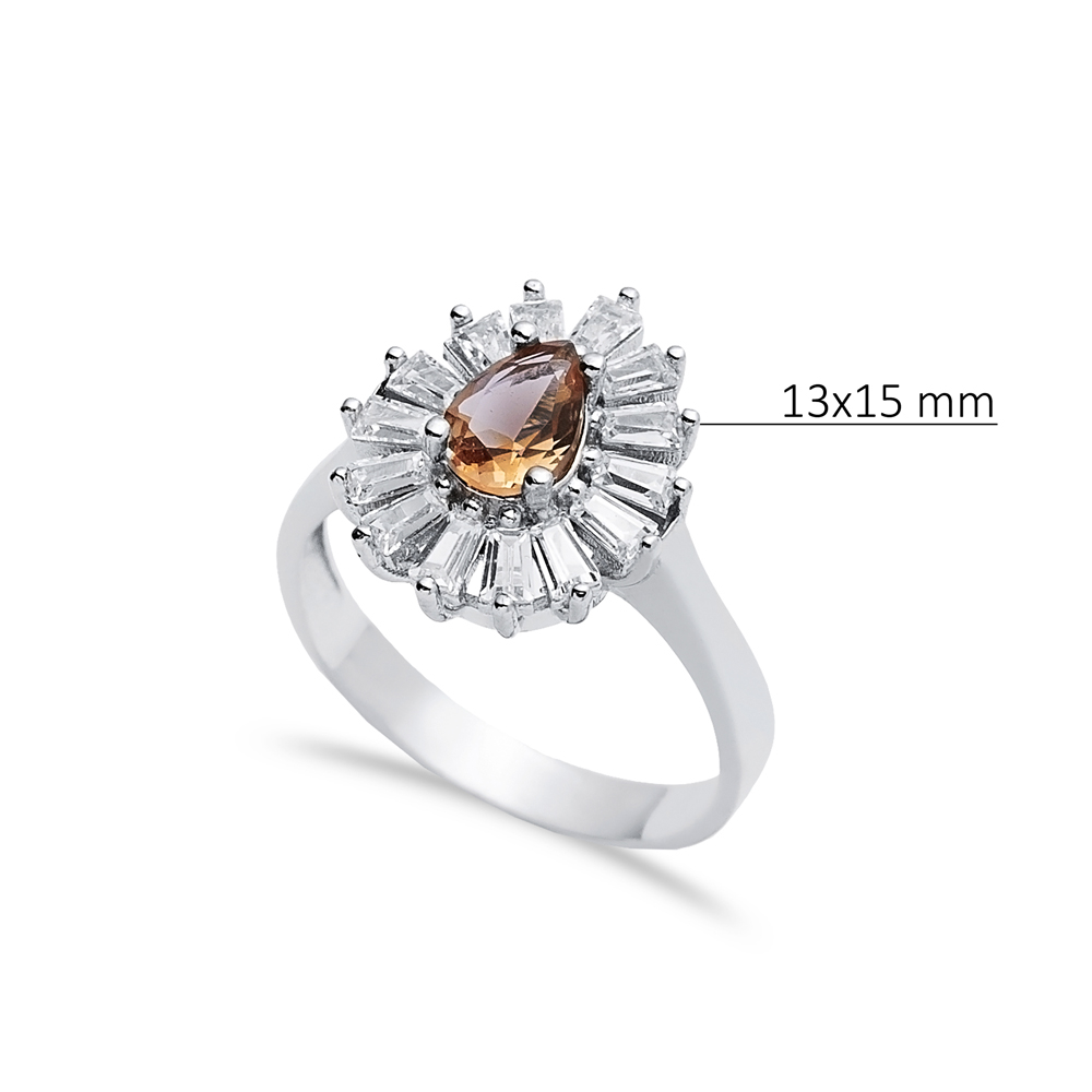 13x15 mm Pear Baguette Cut Zultanite Ring