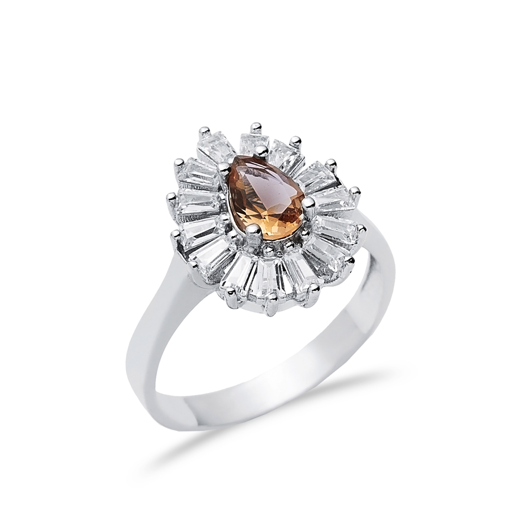 13x15 mm Pear Baguette Cut Zultanite Ring