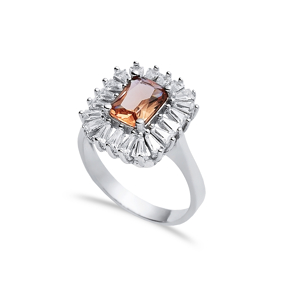 15x17 mm Baguette Cut Cluster Zultanite Ring