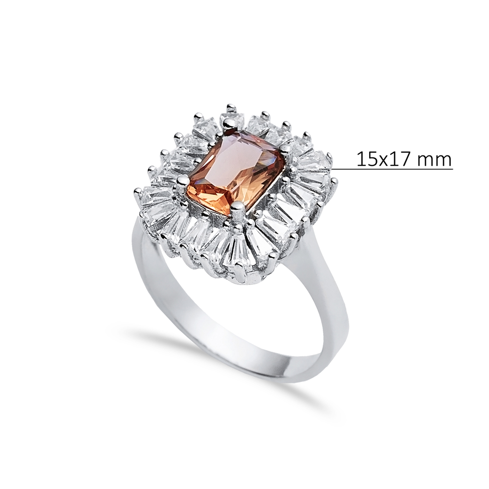 15x17 mm Baguette Cut Cluster Zultanite Ring