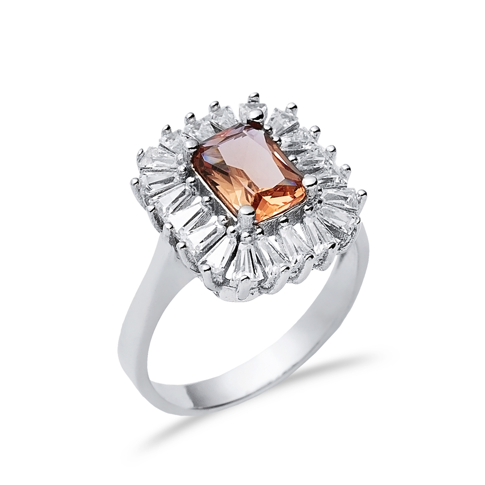 15x17 mm Baguette Cut Cluster Zultanite Ring
