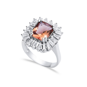 17x19 mm Baguette Cut Silver Zultanite Ring