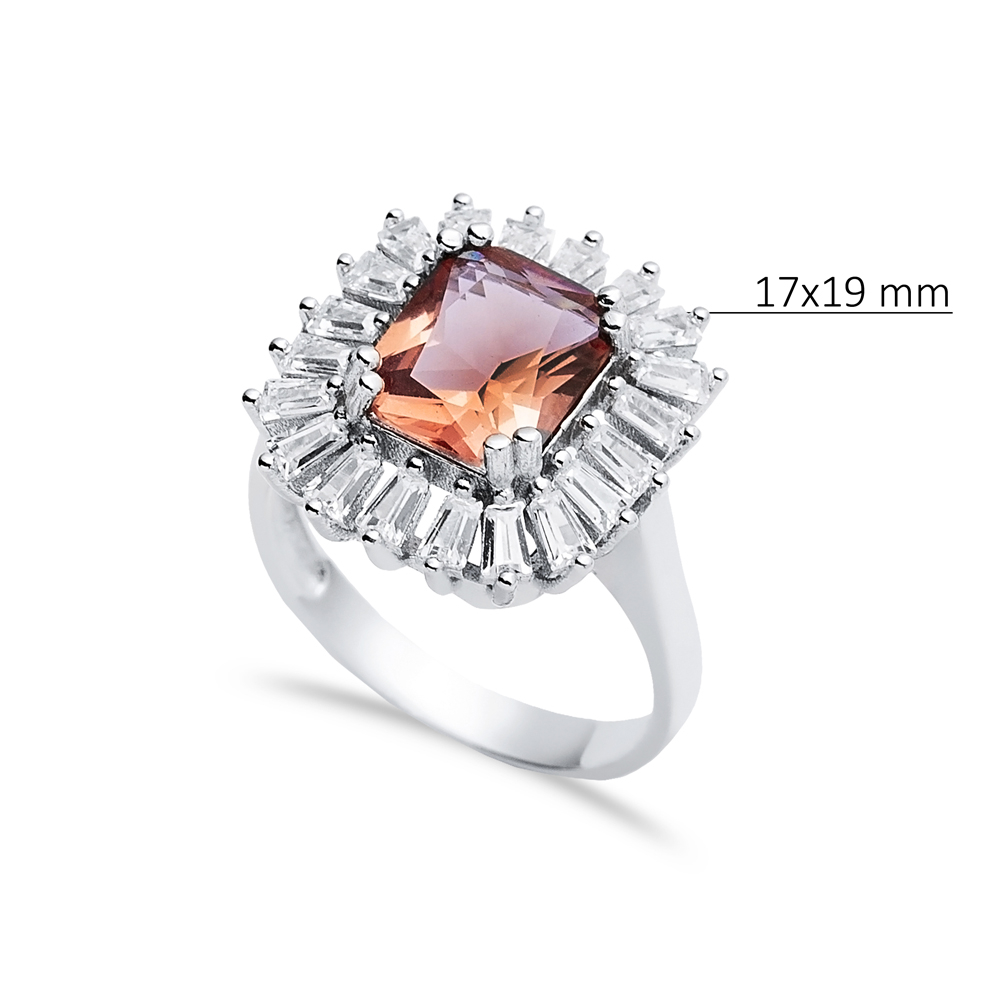 17x19 mm Baguette Cut Silver Zultanite Ring