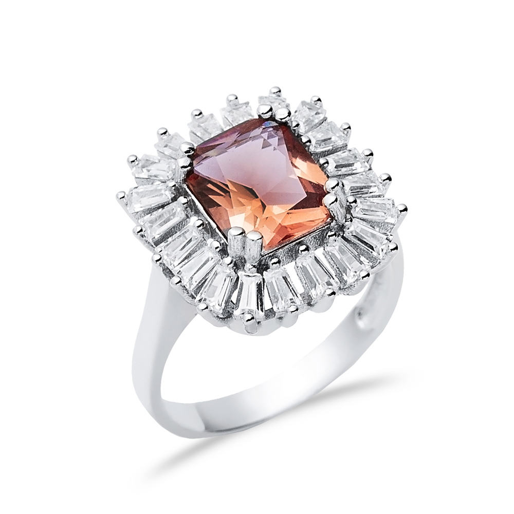17x19 mm Baguette Cut Silver Zultanite Ring