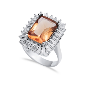19x23 mm Baguette Cut Cluster Zultanite Ring