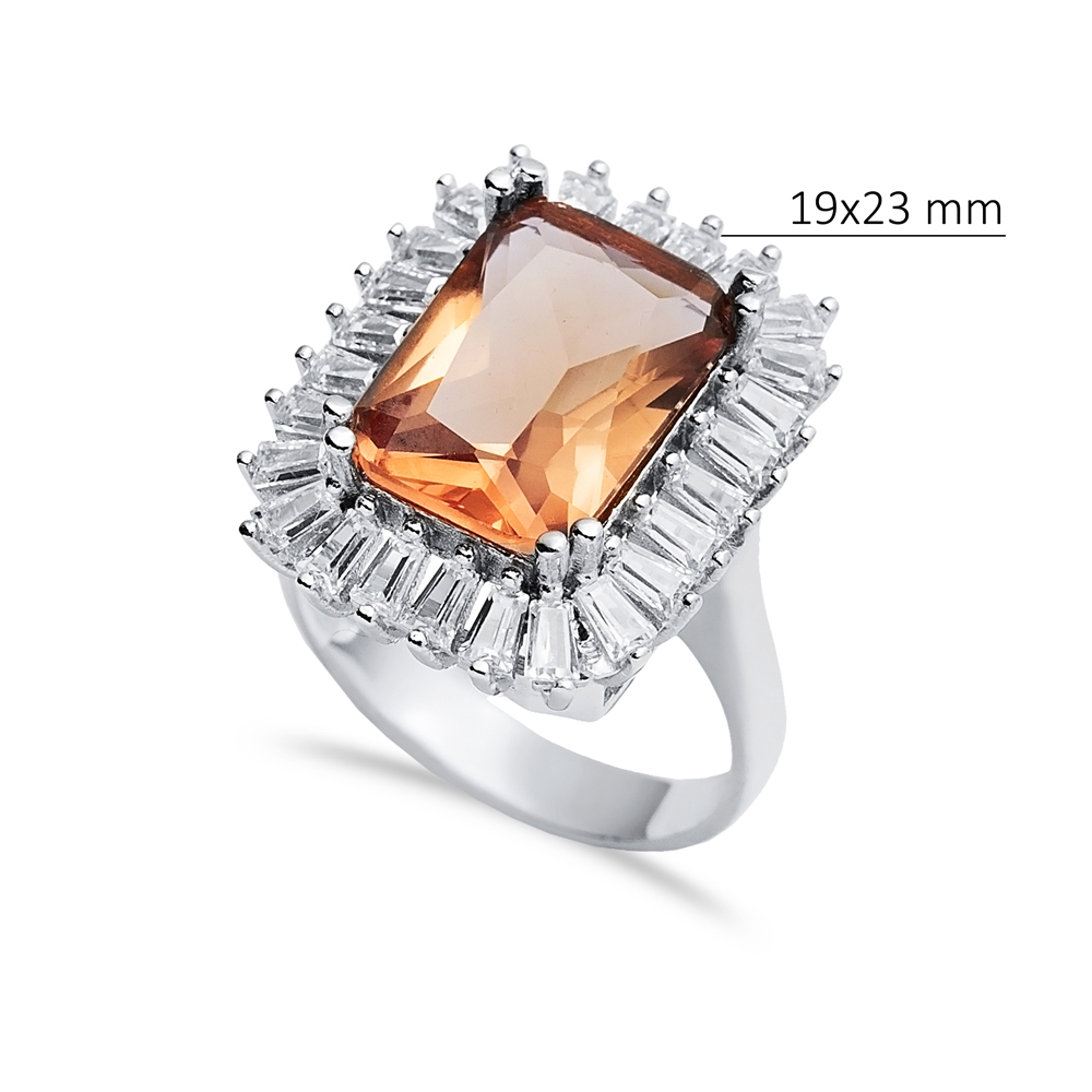 19x23 mm Baguette Cut Cluster Zultanite Ring