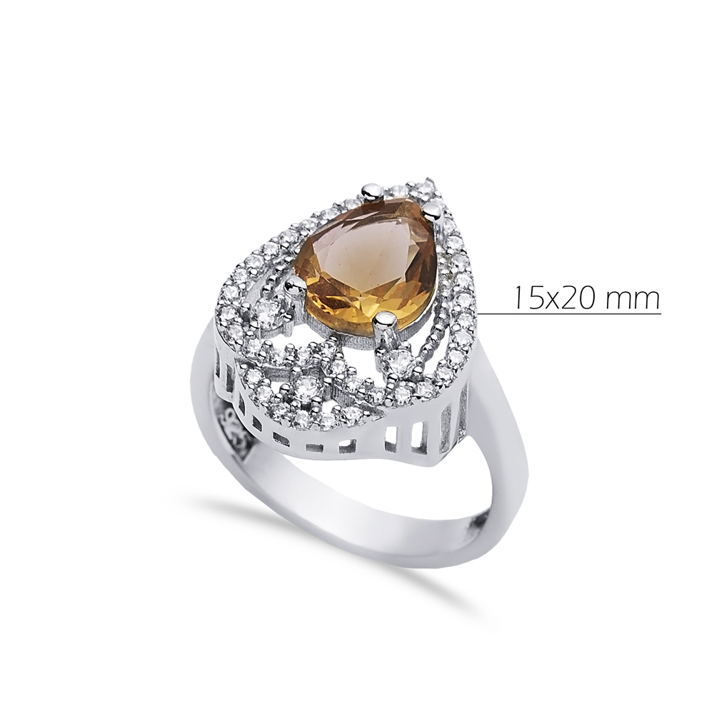 Elegant 15x20 mm Pear Cluster Zultanite Ring