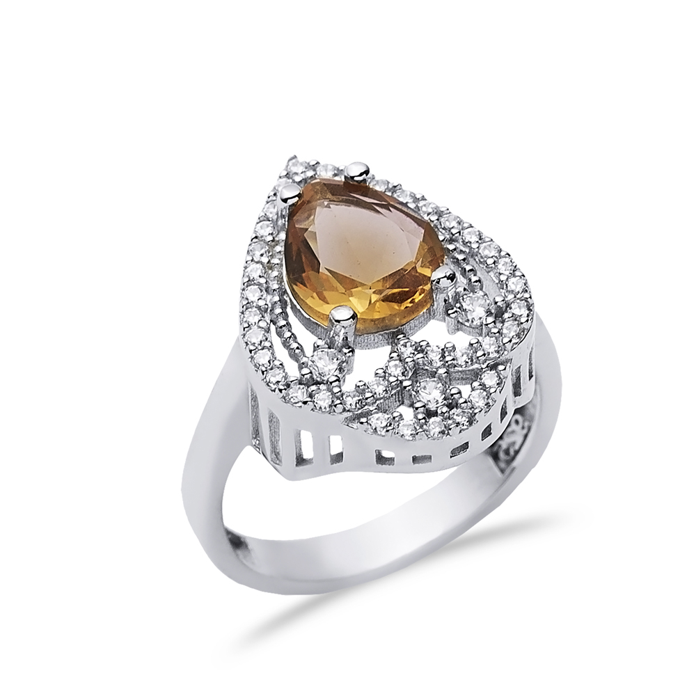 Elegant 15x20 mm Pear Cluster Zultanite Ring
