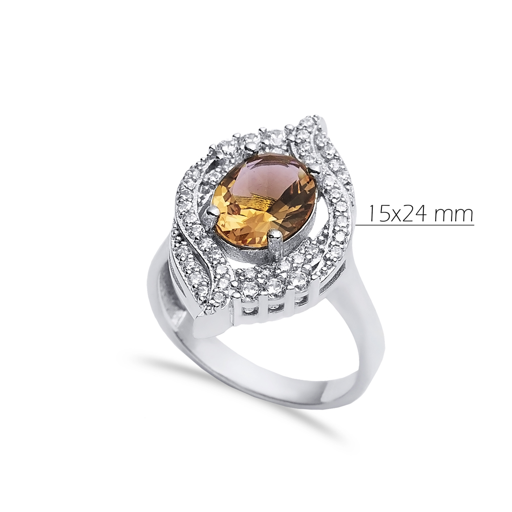 15x24 mm Oval Cluster Zultanite Ring