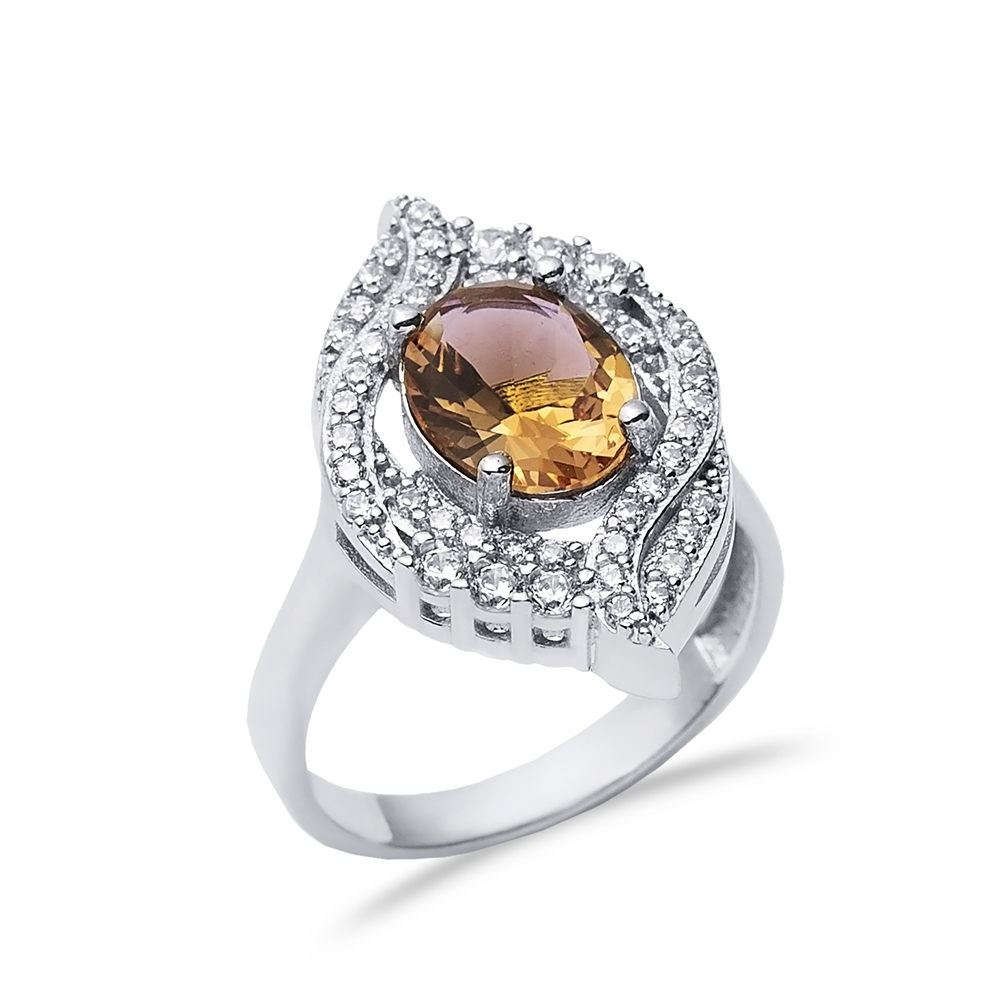 15x24 mm Oval Cluster Zultanite Ring