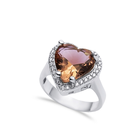 16x16 mm Heart Cluster Zultanite Ring