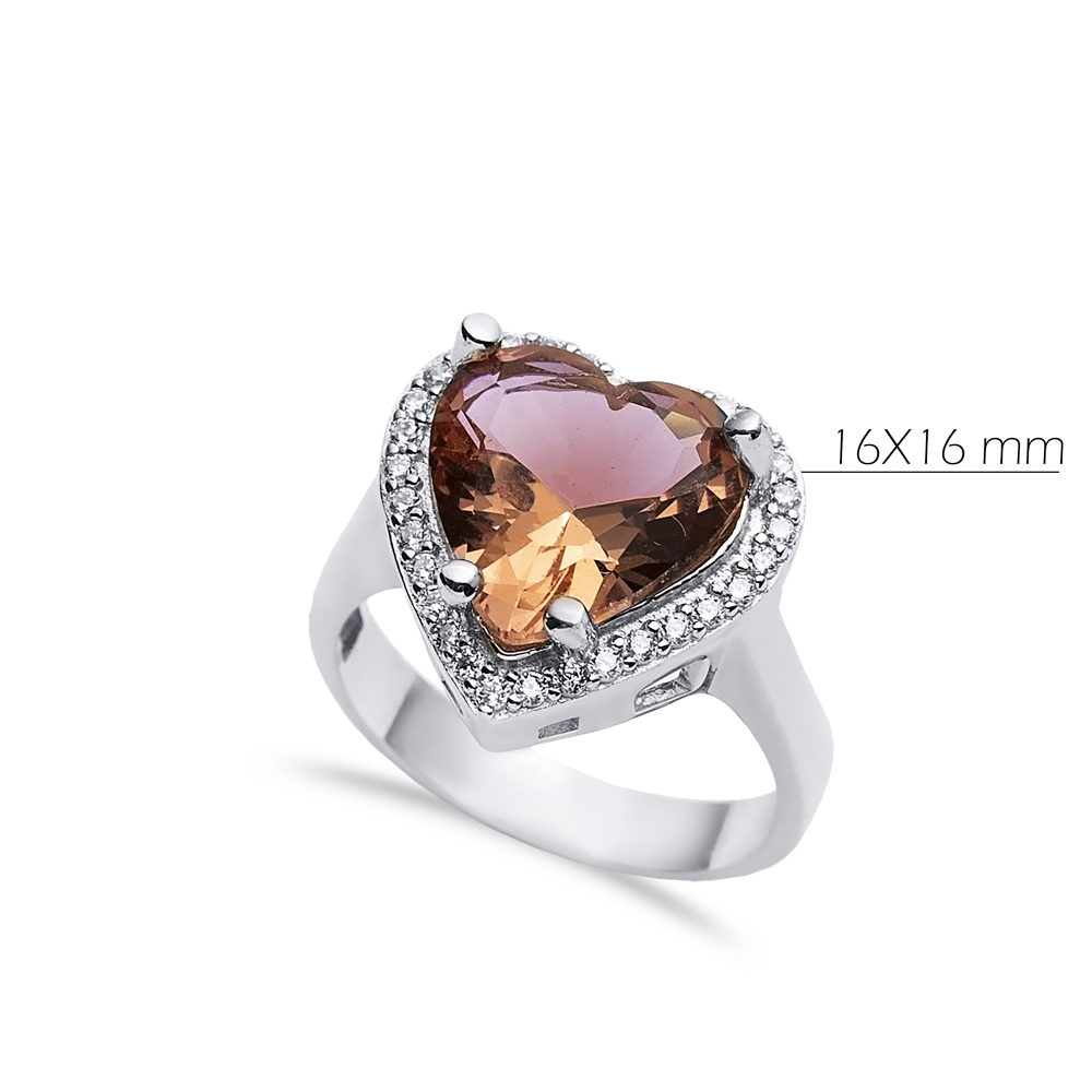 16x16 mm Heart Cluster Zultanite Ring