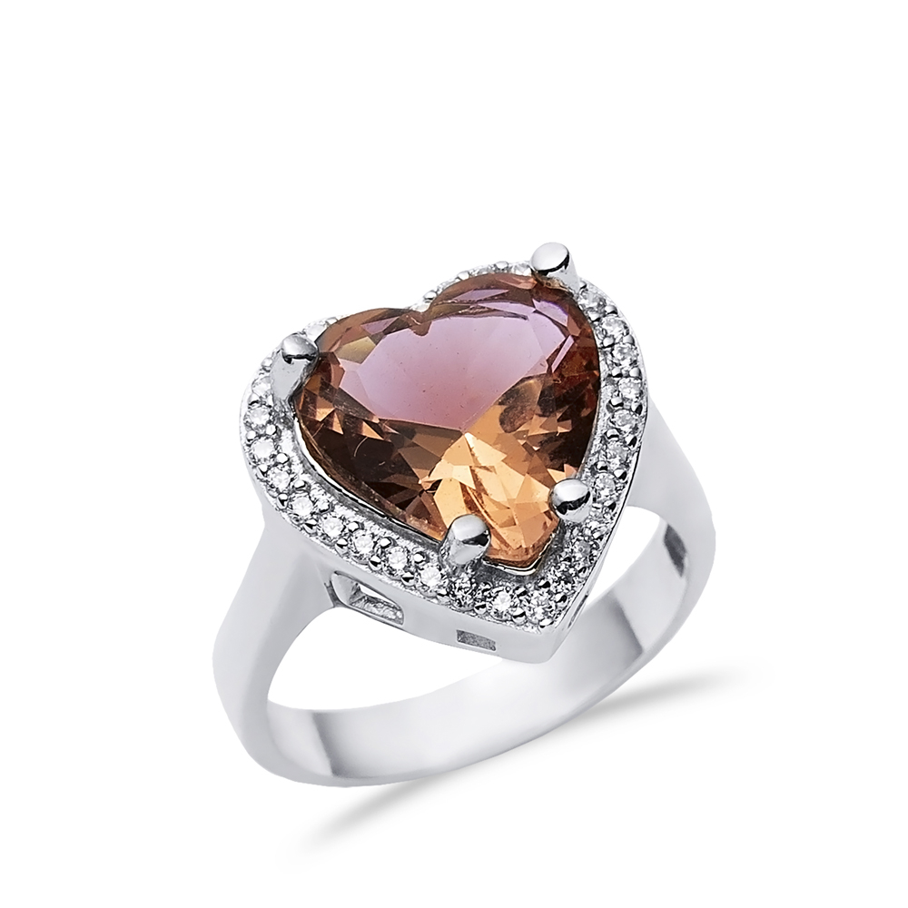 16x16 mm Heart Cluster Zultanite Ring