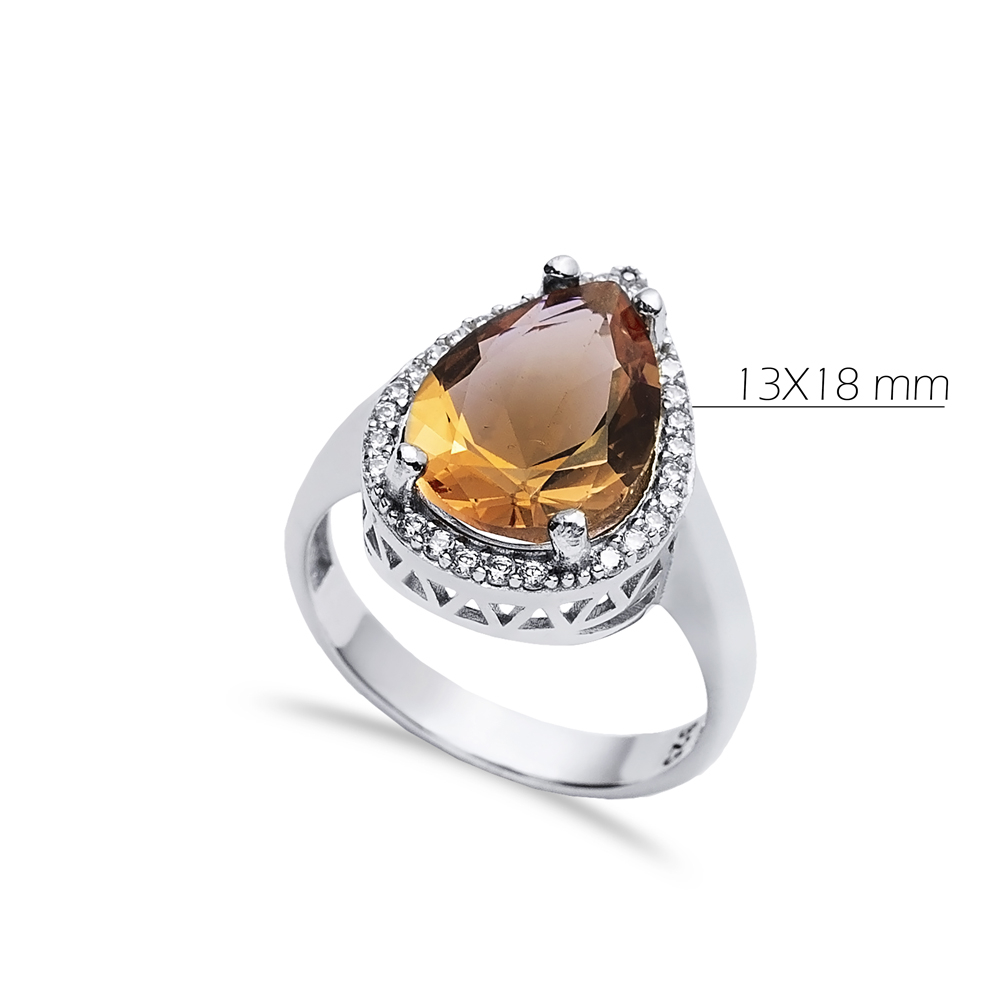 13x18 mm Pear Cluster Zultanite Ring