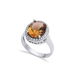 14x15 mm Oval Cluster Zultanite Ring