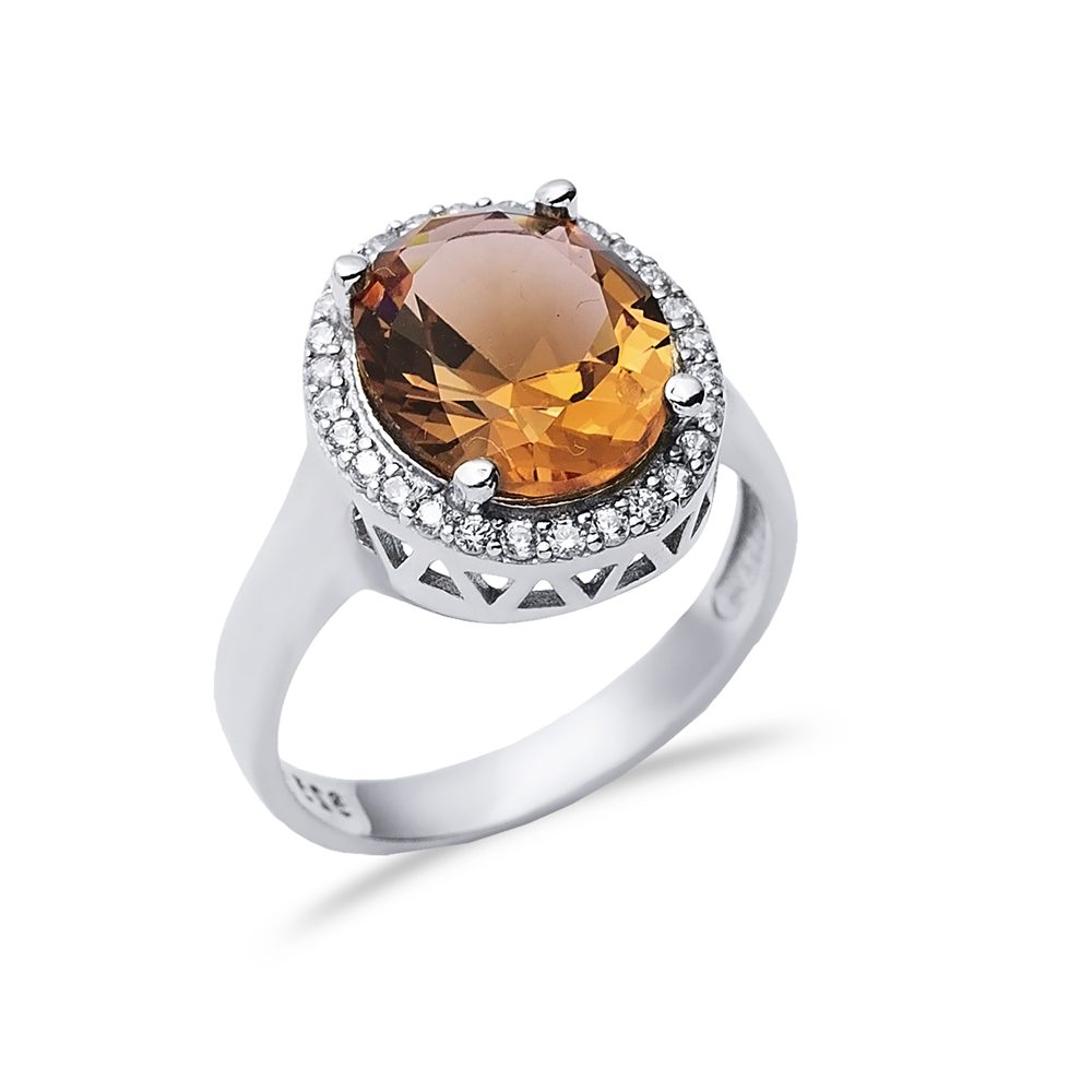 14x15 mm Oval Cluster Zultanite Ring