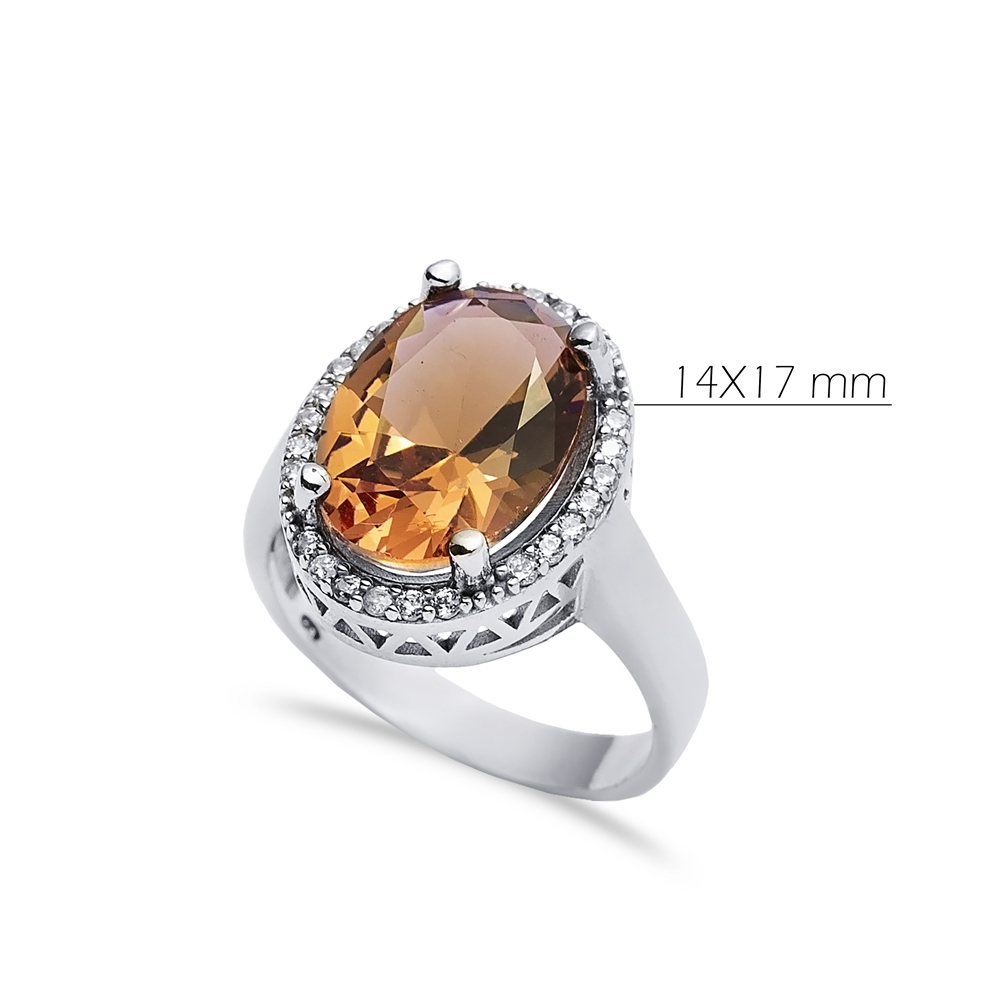 14x17 mm Oval Cluster Zultanite Ring