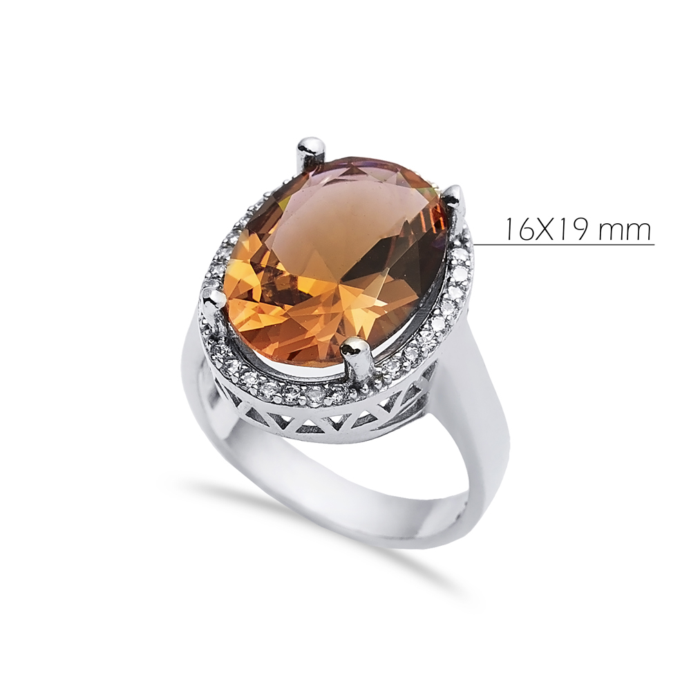 16x19 mm Oval Cluster Zultanite Ring