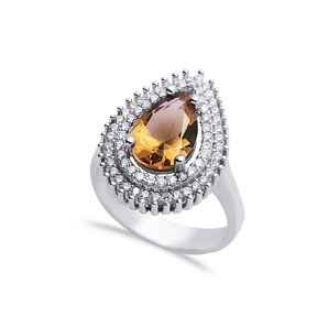 17x22 mm Pear Shiny CZ Stone Zultanite Ring