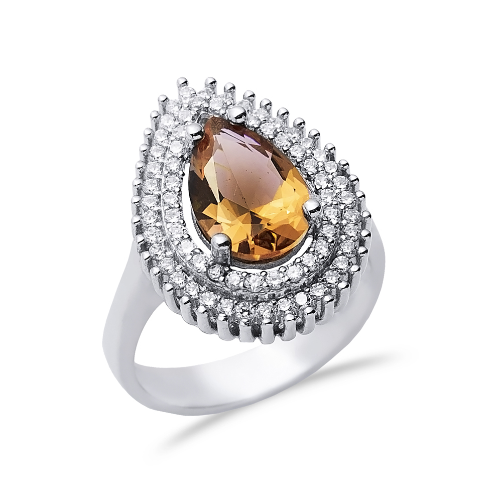 17x22 mm Pear Shiny CZ Stone Zultanite Ring