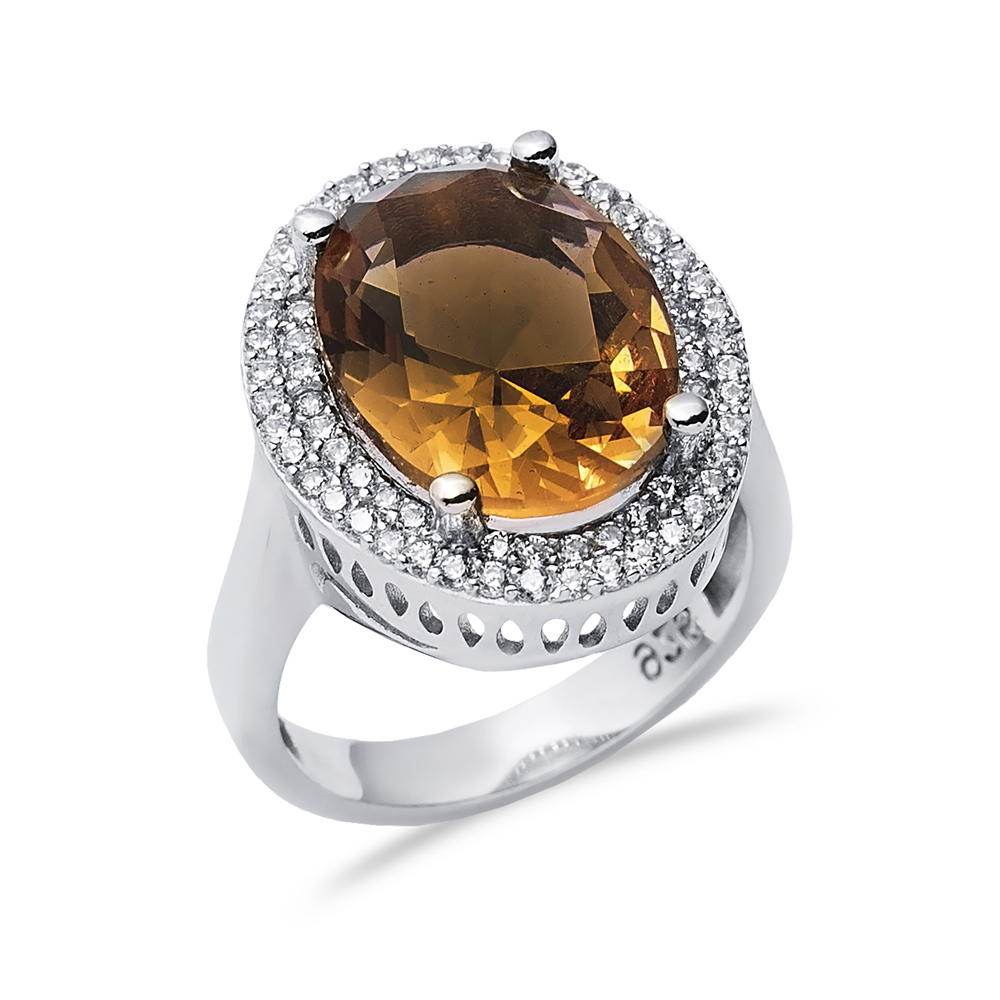 18x21 mm Oval Shiny CZ Stone Zultanite Ring