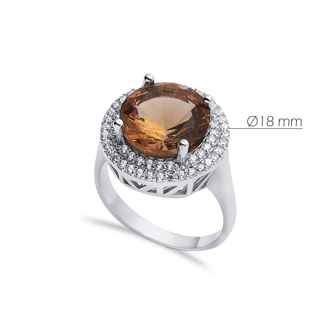 Ø18 mm Round Shiny CZ Cluster Zultanite Ring