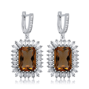19x23 mm Baguette Stony Zultanite Earrings