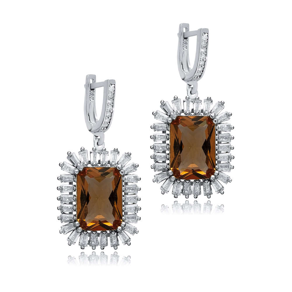 19x23 mm Baguette Stony Zultanite Earrings