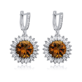 Ø19 Round Design Baguette Zultanite Earrings