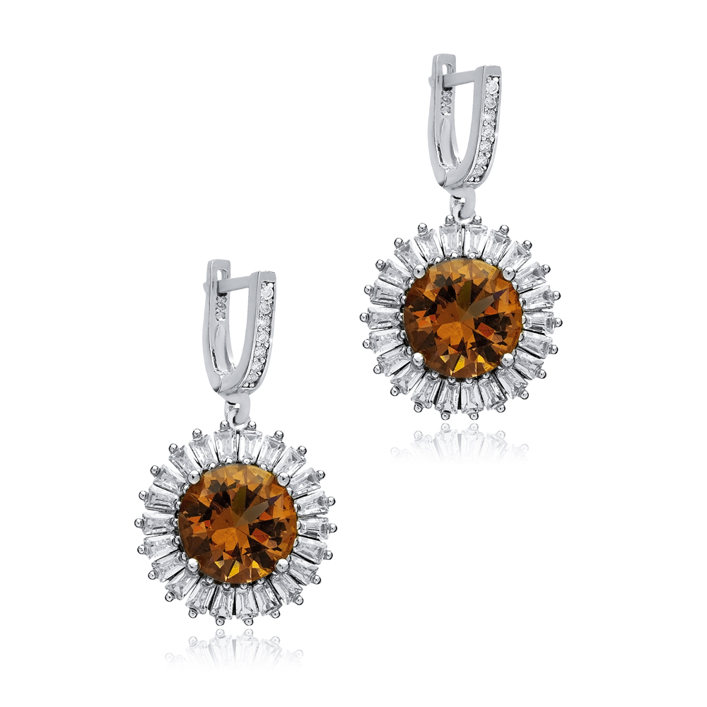 Ø19 Round Design Baguette Zultanite Earrings
