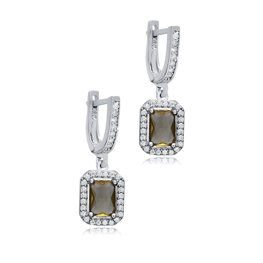 9x11 mm Baguette Design Cluster Zultanite Earrings